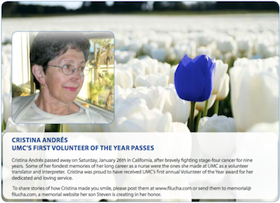 Obit in Las Vegas University Medical Center newsletter