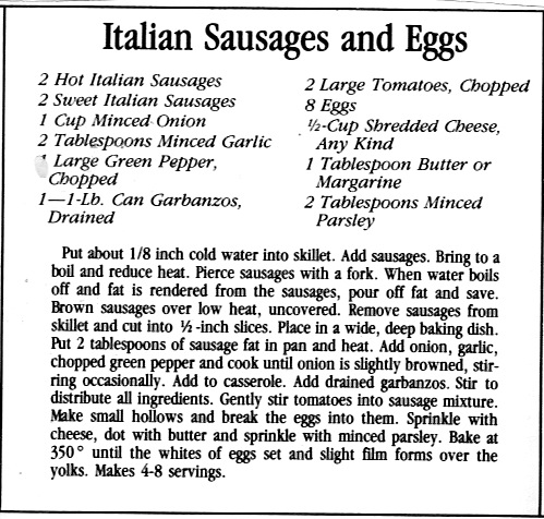 Italian Sausages & Eggs