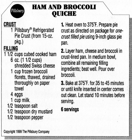 Ham & Broccoli Quiche