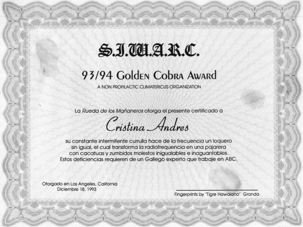 Golden Cobra Award